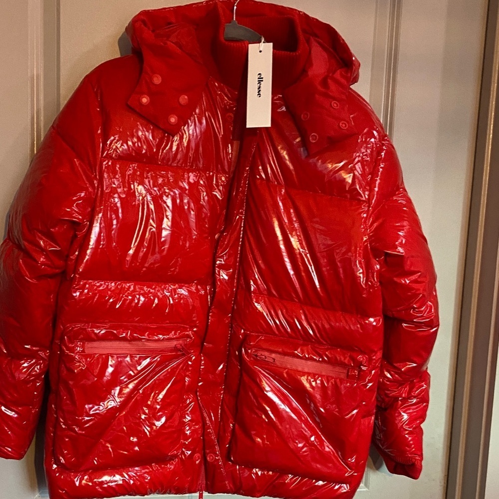 Ellesse Shiny Red Kids Puffer Jacket